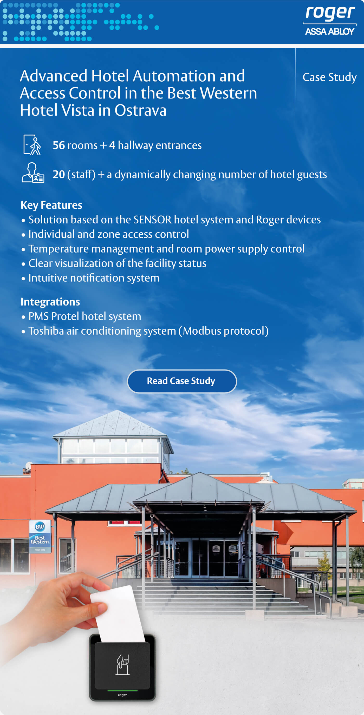 Advanced Hotel Automation and Access Control in the Best Western Hotel Vista in Ostrava