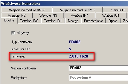 Weryfikacja firmware kontrolera w PR Master